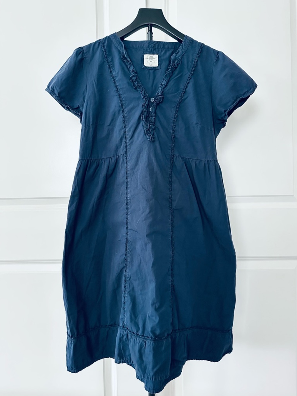 Women’s H&M Short Sleeve Navy Blue Midi Dress ~ Size 14